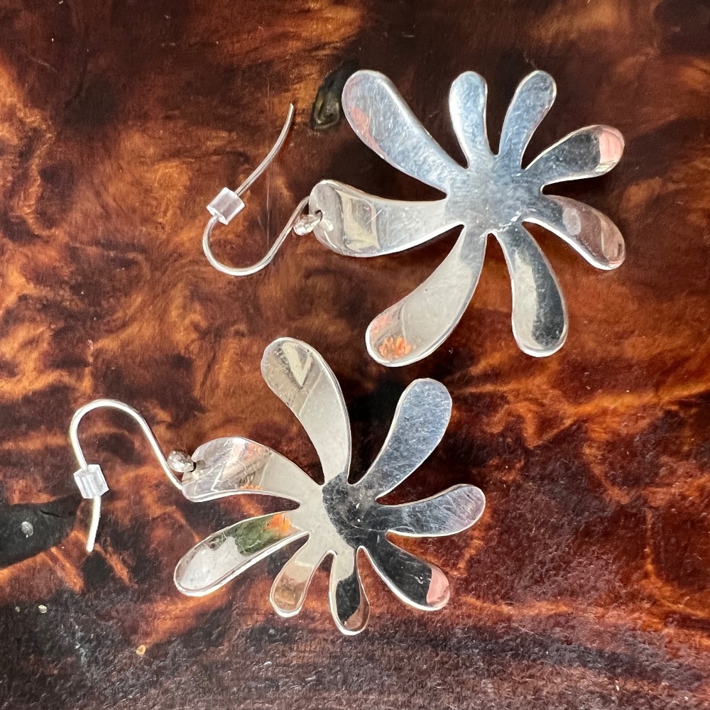 Signed Taxco Sterling Earrings - image 1